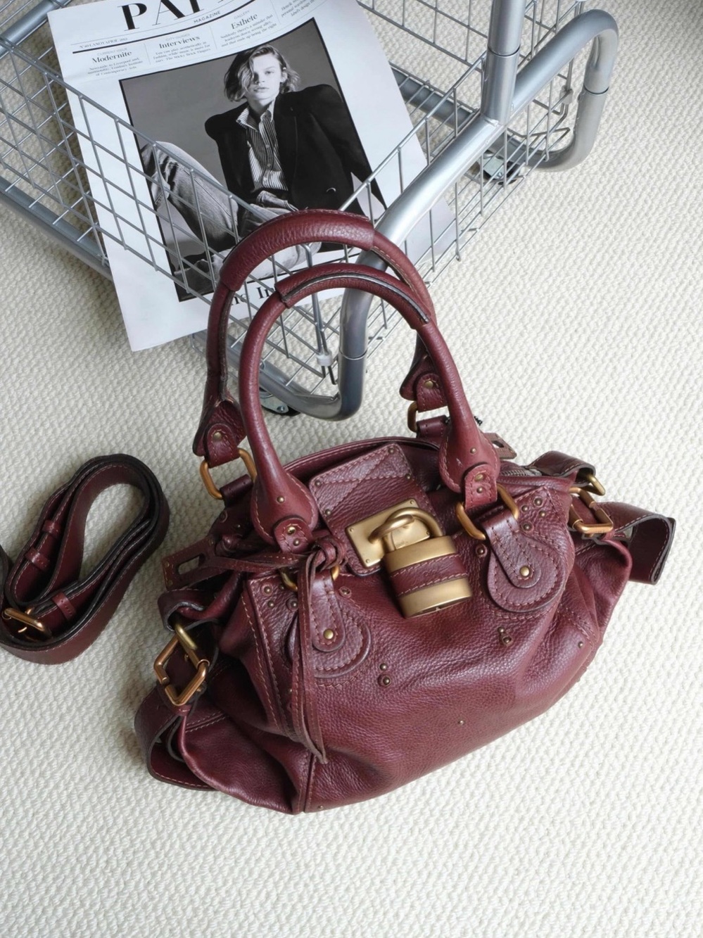 Big size CHLOÉ PADDINGTON Burgundy bag